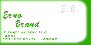 erno brand business card